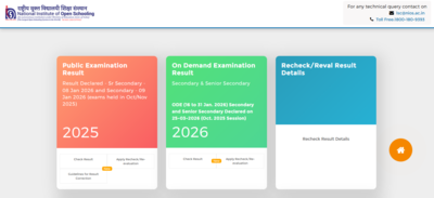 NIOS result 2026 for ODE exams released at results.nios.ac.in: Direct link to download scorecard here